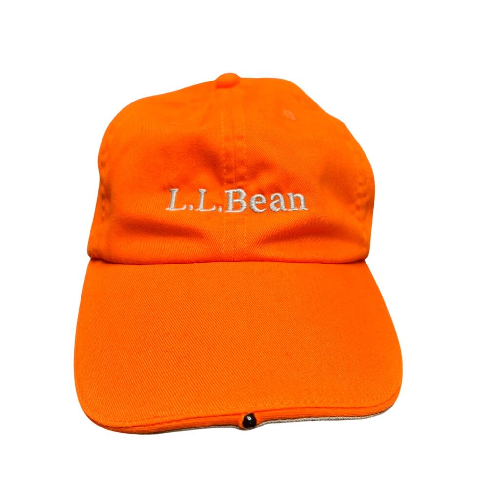 L.L.Bean Pathfinder LED Lighted Hat Blaze Orange Adjustable Hunting Cap